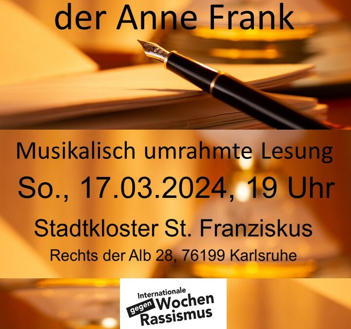 Musikalisch umrahmte Lesung aus dem Tagebuch der Anne Frank*