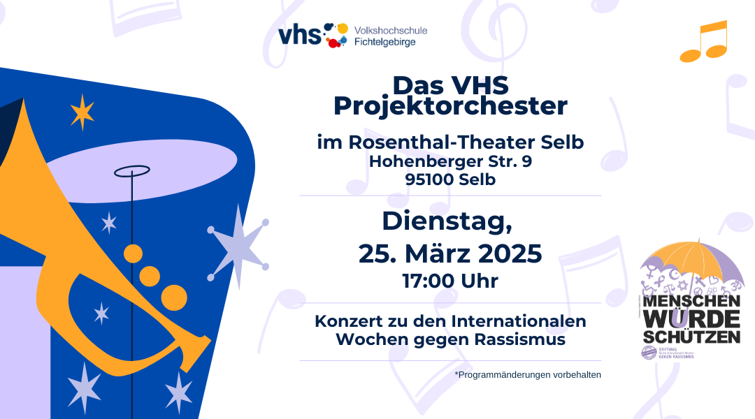 VHS-Projektorchester: Konzert im Rahmen der Internationalen Wochen gegen Rassismus